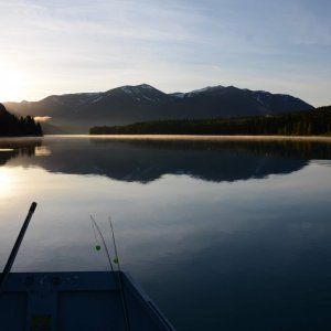 Starting a drift down the Kenai River in the early morning